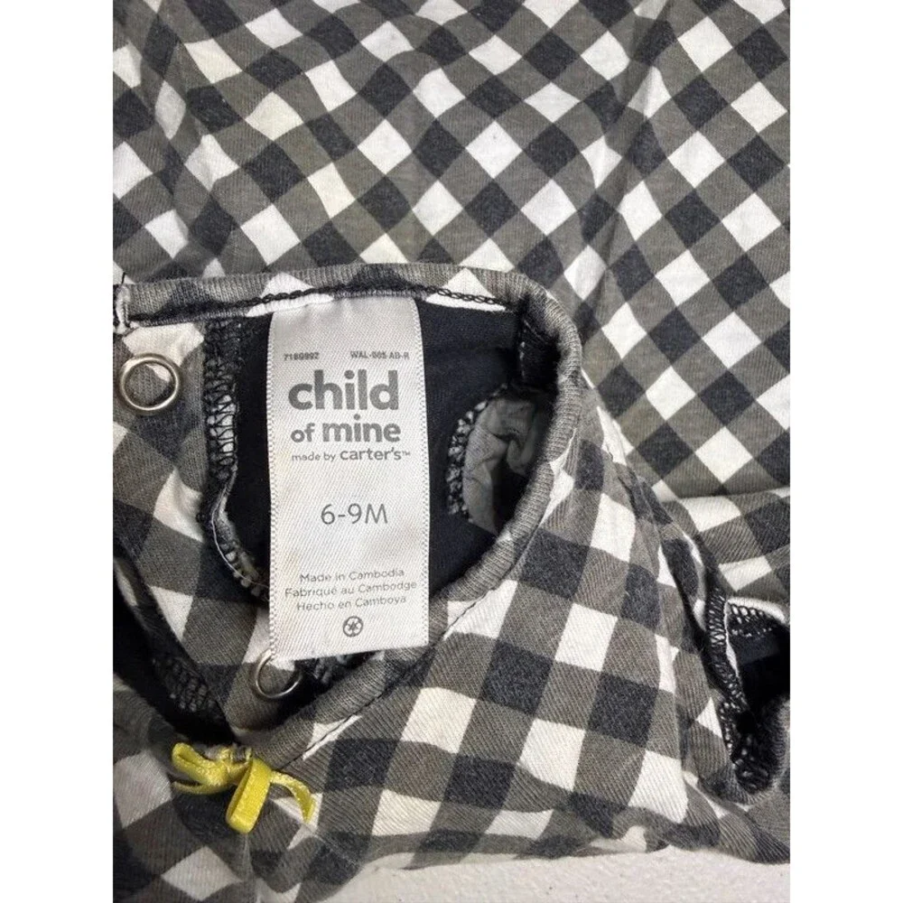 Child Of Mine Carter’s Black White Cotton Bumble Bee Dress Girls 6-9M 7103